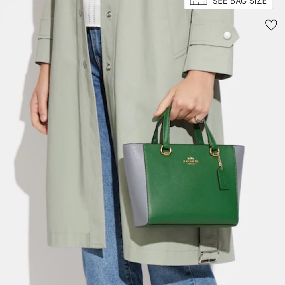 New without tags coach Alice satchel in green grey Colorblock - Picture 3 of 5
